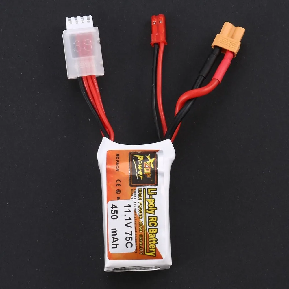 ZOP Мощность 11 1 V 450 мА/ч 75C 3 S P Lipo Батарея JST XT30 штекер Перезаряжаемые для