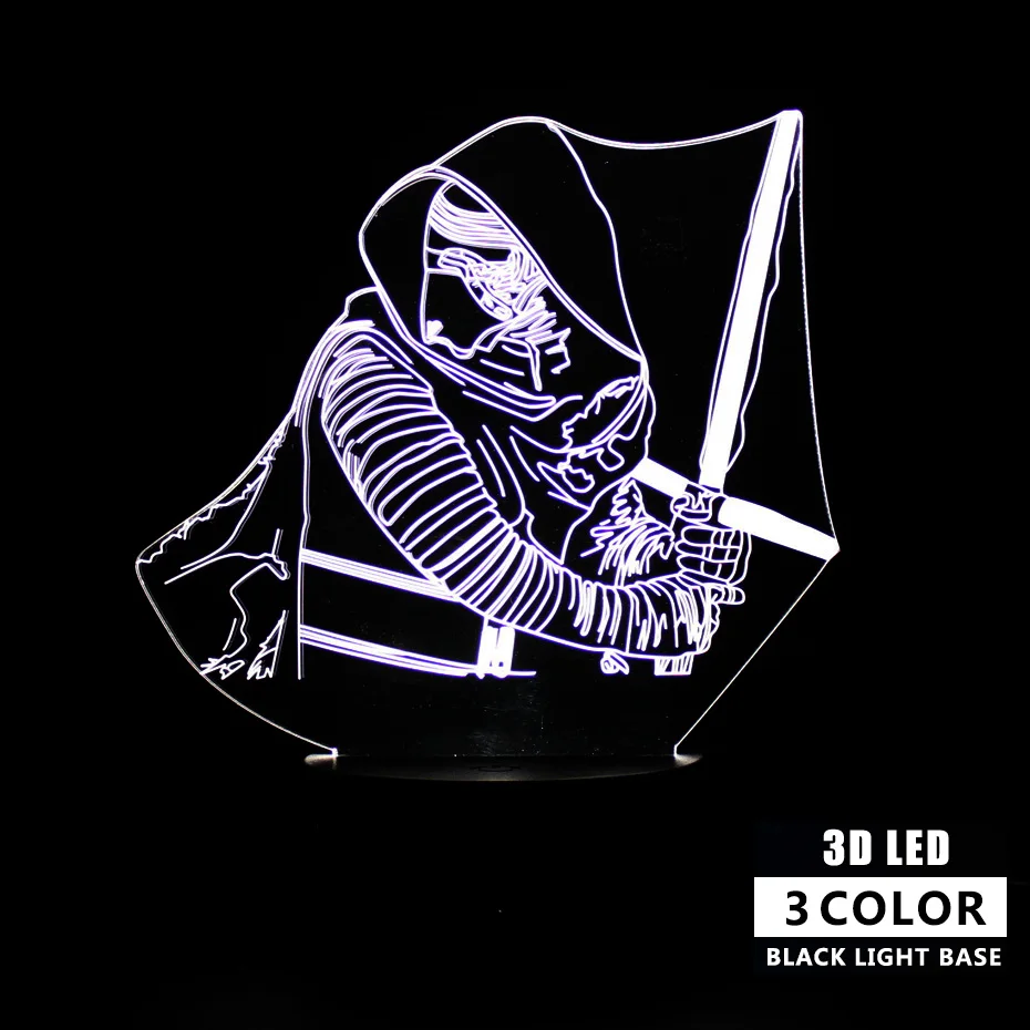Лампа Kylo Ren Настольная 3d лампа сенсорный светодиодный светильник с дистанционным