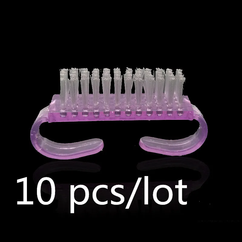 10pcs Purple Brush 10x щетка для ногтей для акрилового УФ-геля, щетка для очистки пыли, инструмент для маникюра, педикюра, уход за ногтями, маникюр, педикюр, мягкое удаление пыли - Цвет: 10pcs Purple Brush