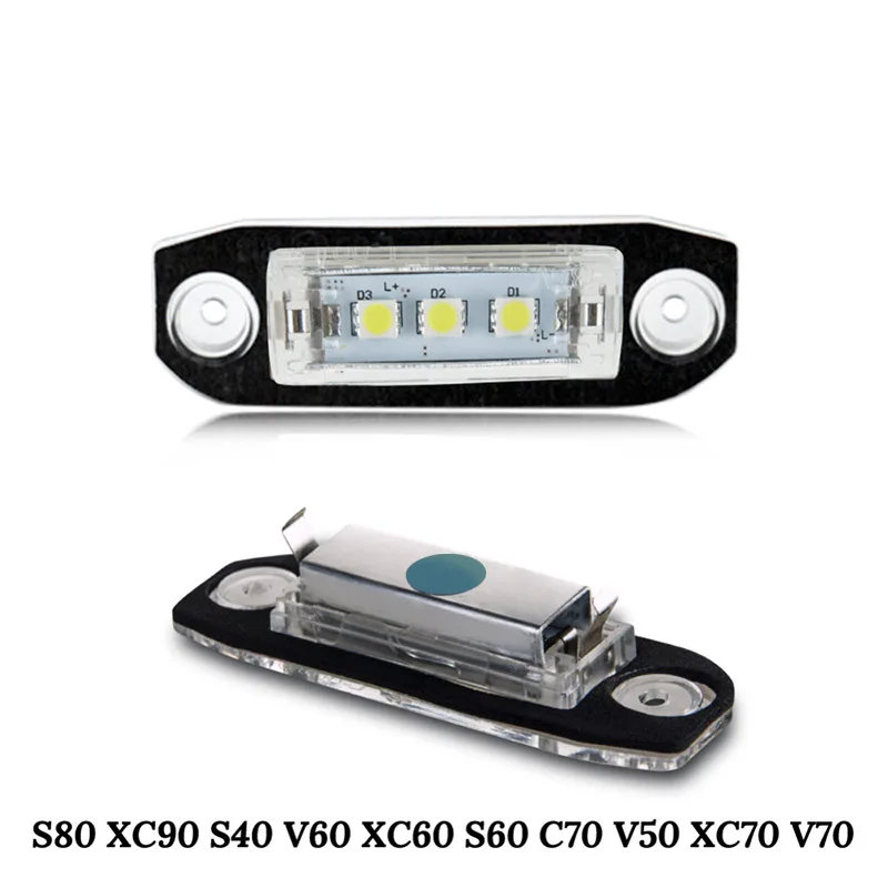 2 шт. светодиодный номерной знак светильник для Volvo S80 XC90 S40 V60 XC60 S60 C70 V50 M8617 |