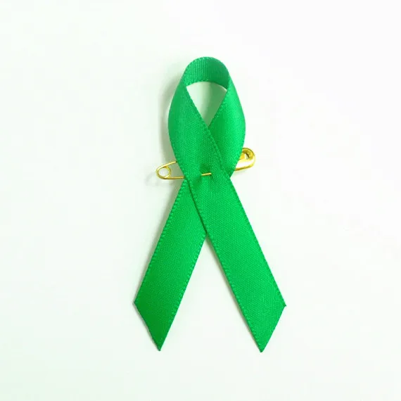 

100pcs Green Awareness Ribbon Lapel Pin Custom Awareness Pins Designed With Your Logo Free shipping