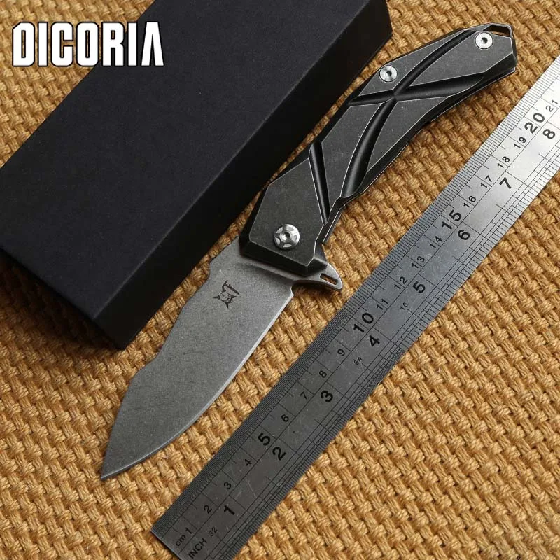 

Тактический складной нож DICORIA, клинок С флиппером и шарикоподшипником, с титановой рукояткой, для ежедневного использования, кемпинга, охот...