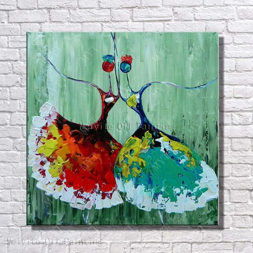 Ручная работа Абстрактная фигура Танцующая Настенная картина наивысшего