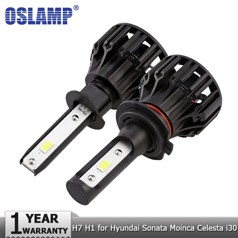 Oslamp COB 72 Вт H7 H1 Hi lo луч светодиодный лампы для фар 12 В 24 в автомобильный налобный