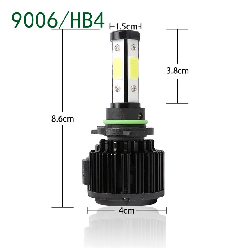 DIC 2 шт. яркий светодиодный H7 H4 фары 4 стороны 180 W 16000Lm H11 9005 HB3 9006 HB4 COB лампы для автомобильных фар 6500 к X6