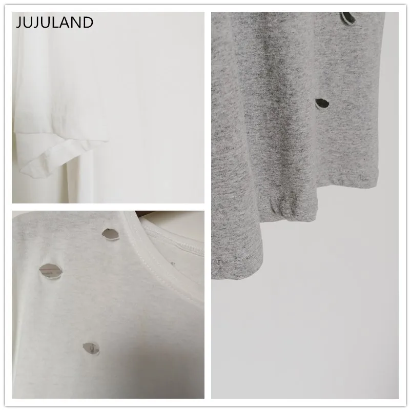 Женские свободные футболки JUJULAND повседневные с круглым вырезом летние топы