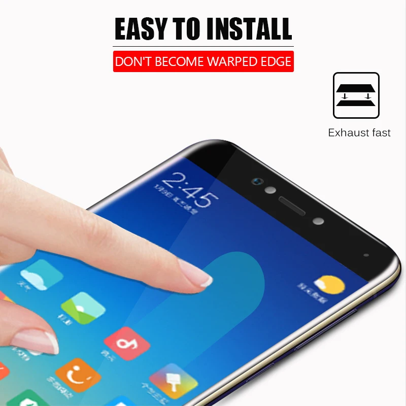 Yikola 5D Экран протектор для Xiaomi Redmi 5 Анти-нуля холодным резные закаленное Стекло