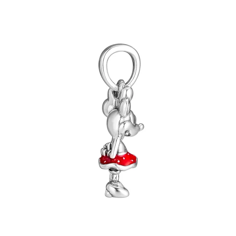 Fit Pandora браслет Минни горошек кулон с точками Шарм яркий красной эмалью DIY для женщин серебро 925 ювелирных изделий FL905