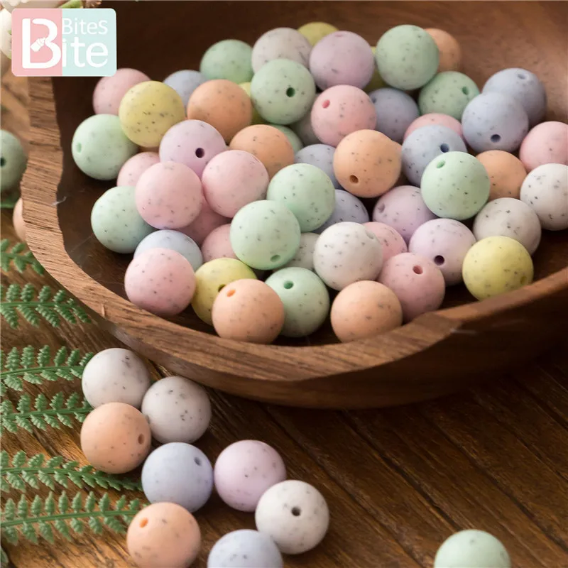 Bite Bites 100 шт 12 мм/15 мм Силиконовые Круглые бусины Детские Прорезыватели кунжута DIY