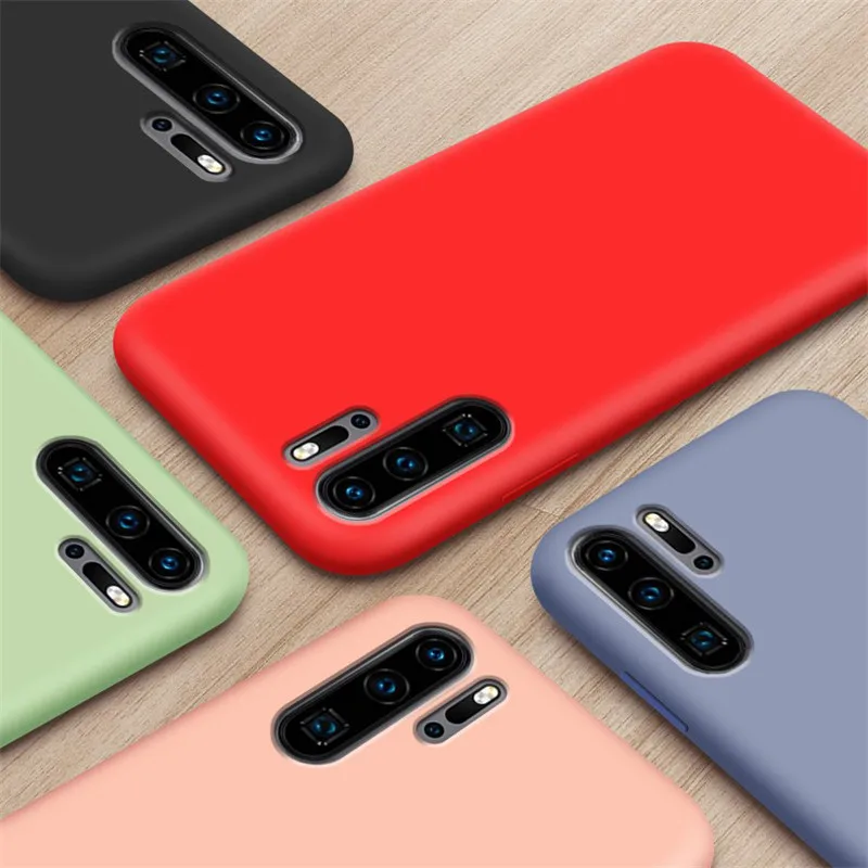 Простой однотонный силиконовый чехол для телефона Huawei P20 P10 P30 Lite Mate 10 20 Pro 20X Case P Smart
