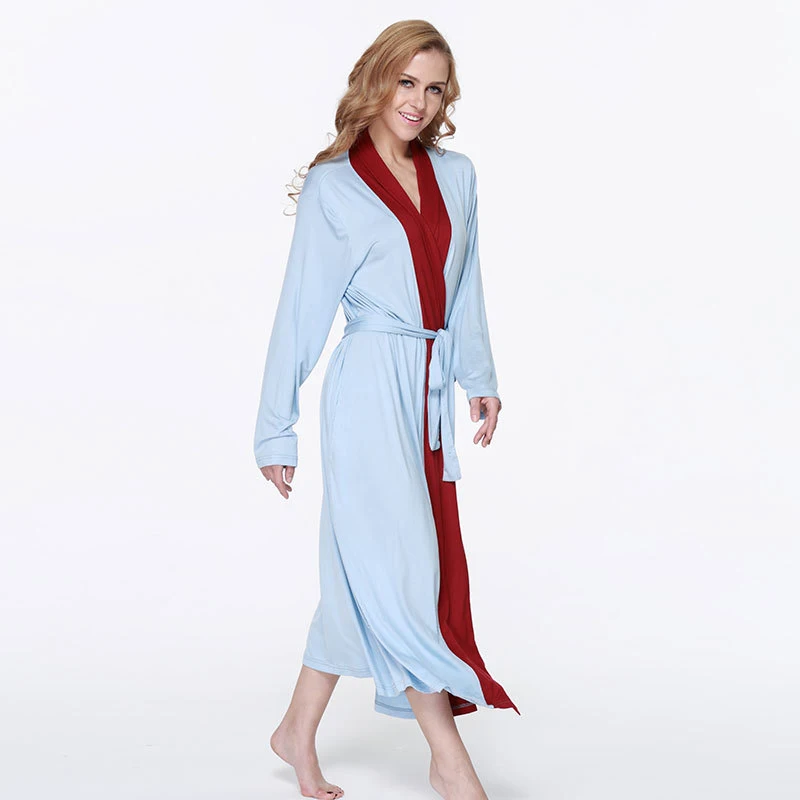 CooLMiFashion женские халаты мягкое кимоно из хлопка темно синего цвета новый стиль