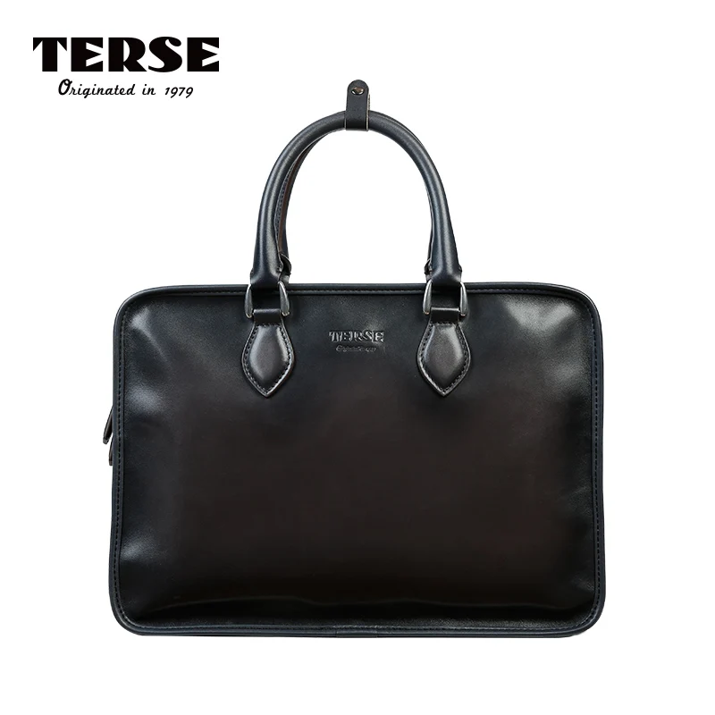 TERSE_New Fashion мужской портфель из натуральной кожи мужская сумка деловой табак цвет