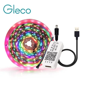 USB светодиодная полоса освещения Bluetooth контроллер Мечта Цвет 5 в WS2812B светодиодная полоса 5050 RGB управление через приложение ТВ фосветильник щение 1 м 2 м 3 м