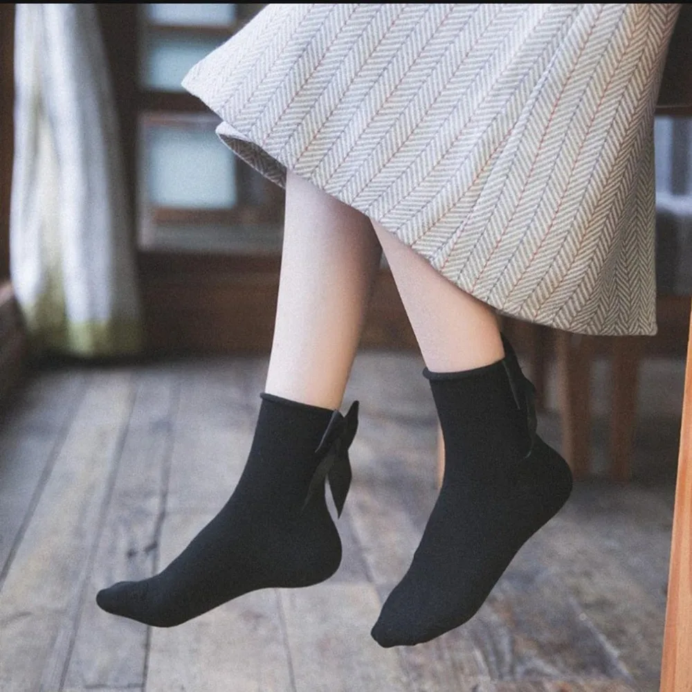 Harajuku/мужские носки с бантом мягкие хлопковые однотонные для студентов забавные