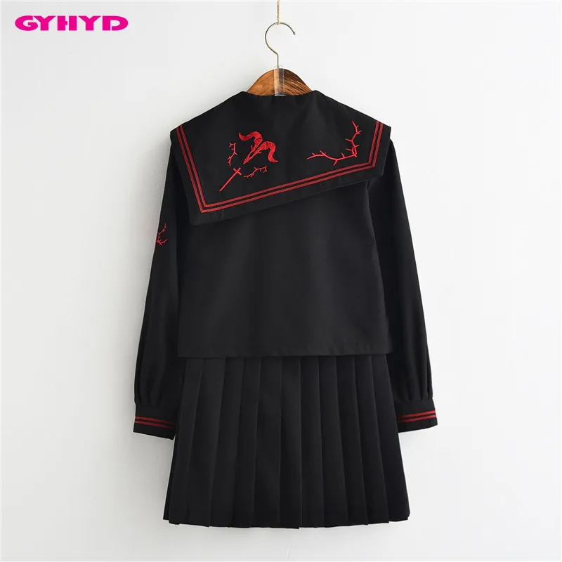 GYHYD Dark Demon Cosplay Girls Sailor Suit JK Sets Japanese School Uniforms Summer Hell Girl | Тематическая одежда и