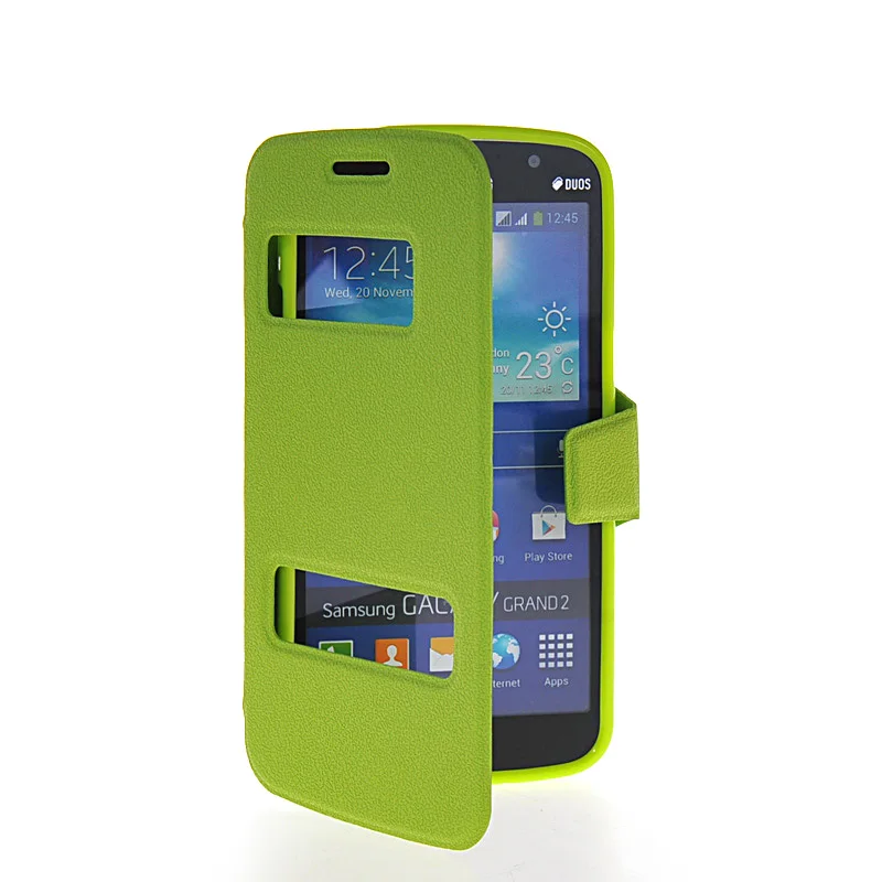 Из искусственной кожи 5.25For samsung Galaxy Grand 2 чехол для samsung Galaxy Гранд 2 Duos G7102 G7105 G7106 откидная крышка для сотового телефона чехол