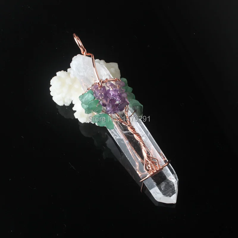Большой размер натуральный прозрачный кристалл неправильной формы камень кулон