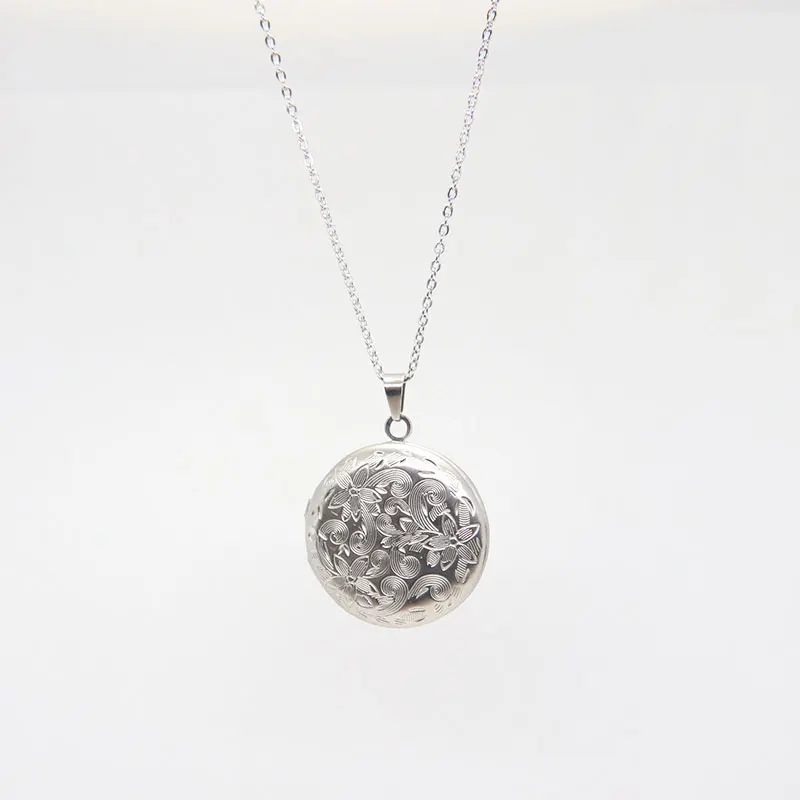 Кулон-фоторамка Женский мужской Круглый из нержавеющей стали 1 шт.