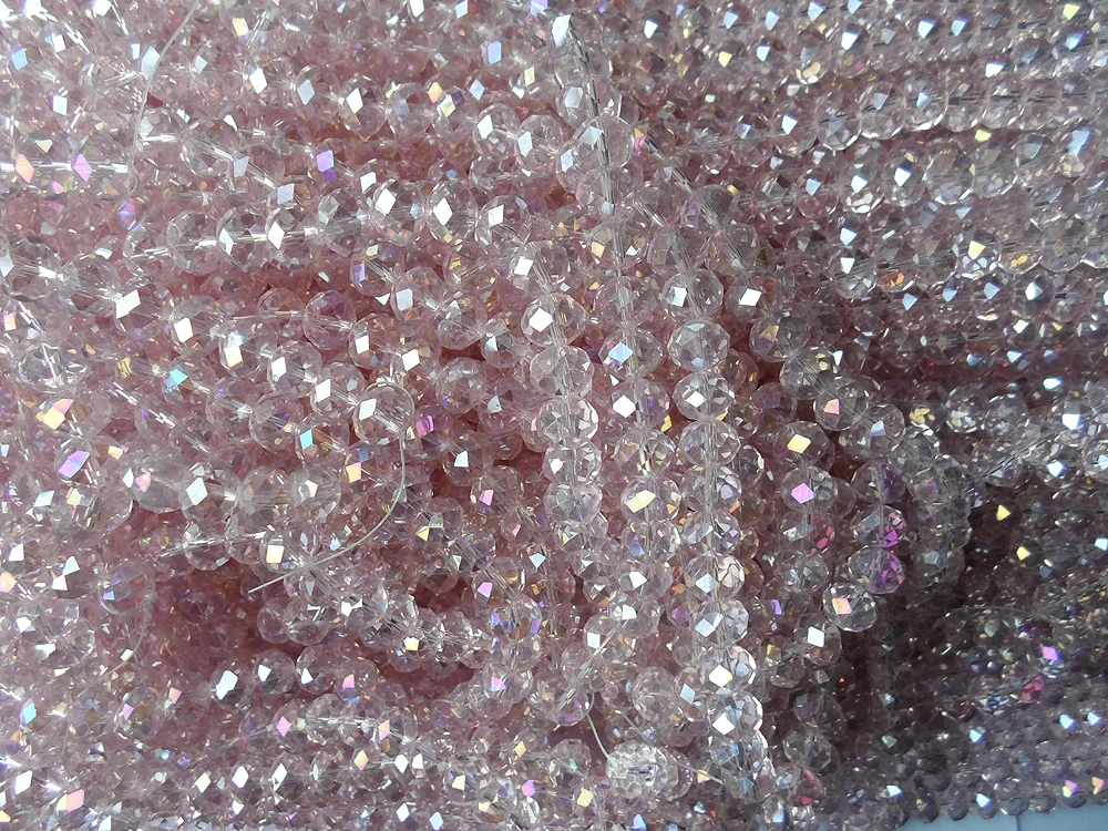 Сексуальные нежные 10 мм розовые Кристальные плоские бусины с покрытием AB цвета