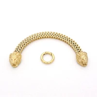 new designer fashion lion jewelry classical gold colour double lion bracelet bangle for mens chain bracelet best gifts
