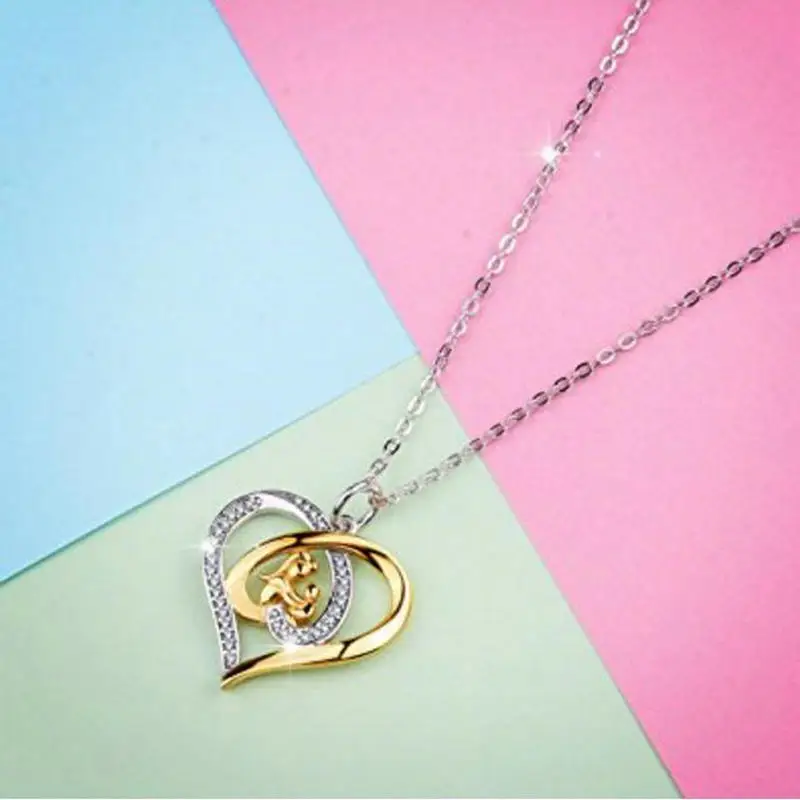 Ожерелье с подвеской в виде сердца из серебра 925 пробы|mother and child jewelry|heart pendant