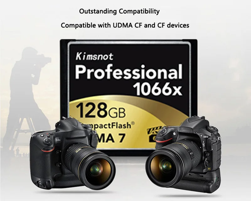 Kimsnot Профессиональный 1066x слот для карт памяти CF карт CompactFlash 32 Гб 64 Гб 128 ГБ 256 ГБ карта Compact Flash UDMA7 высокое Скорость 160 МБ/с