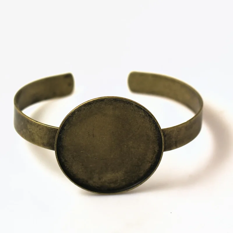 

10pcs Cuff Bracelet Settings Base with Strong Round Bezel 20 25 35mm Resin Cabochons Open Bracelet Bangle DIY Findings