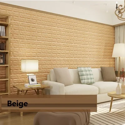 Beige Обои для стен обои для гостиной 3D обои самоклеющиеся рельефные водонепроницаемые Звукоизолированные современные настенные Стикеры - Цвет: Beige