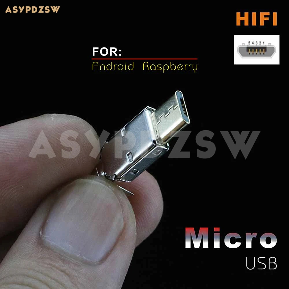 1 комплект HIFI DIY Позолоченный разъем Micro USB Type Male с никелированной оболочкой для