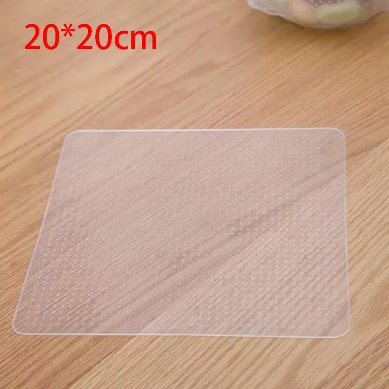1PCS 20X20 CM 1/3/4 шт. Прозрачная силиконовая прилипающая пленка Многофункциональный Еда свежие Обёрточная бумага Еда Обёрточная бумага s уплотнение Вакуумная крышка стрейч SML - Цвет: 1PCS 20X20 CM