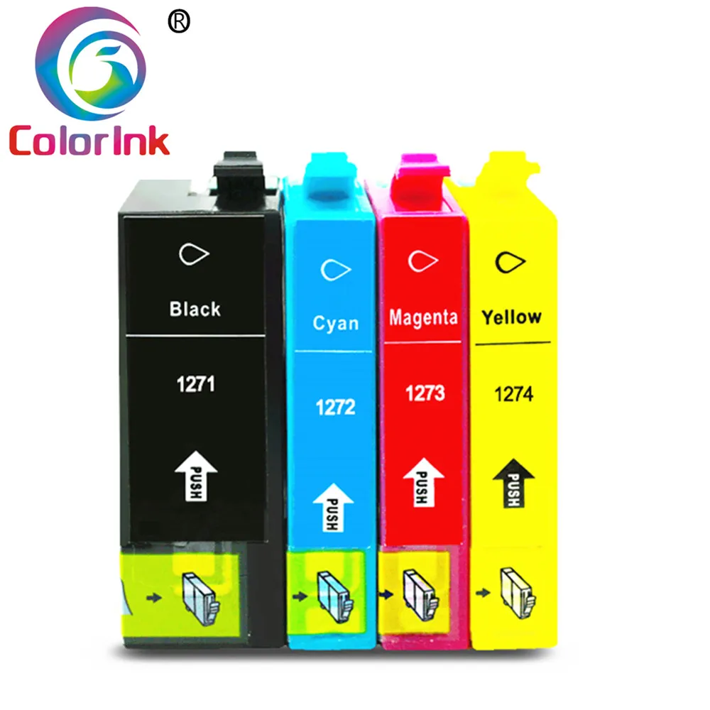 ColoInk 4 чернилами для Epson 127XL T1271 патрон чернил принтера рабочей силы 60 630 545 840 845 WF 3520