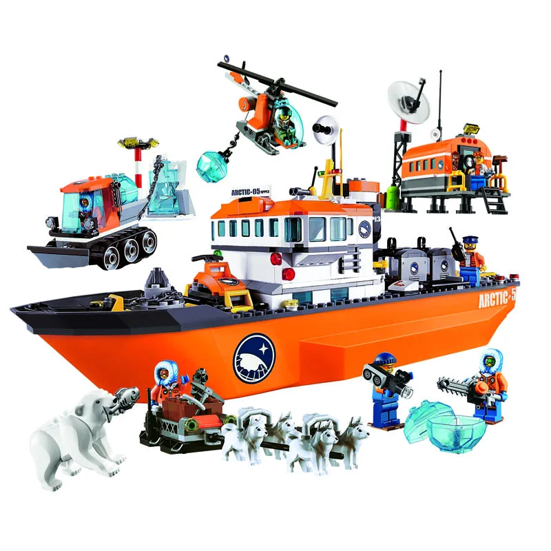 Бела Совместимость legoe лего Арктический город снег Base Camp строительные блоки