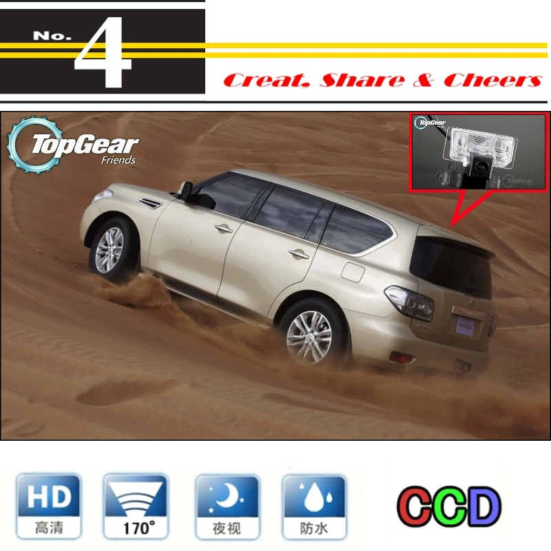 

Автомобильная камера для Nissan Patrol Royale 2010 ~ 2015, Высококачественная камера заднего вида для PAL/NTSC для использования + RCA