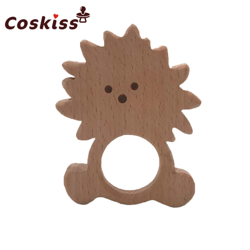 Mordedor org&aacute;nico de madera para beb&eacute;, mordedor de Le&oacute;n Natural, juguete de agarre para dentici&oacute;n, regalo para Baby Shower-5