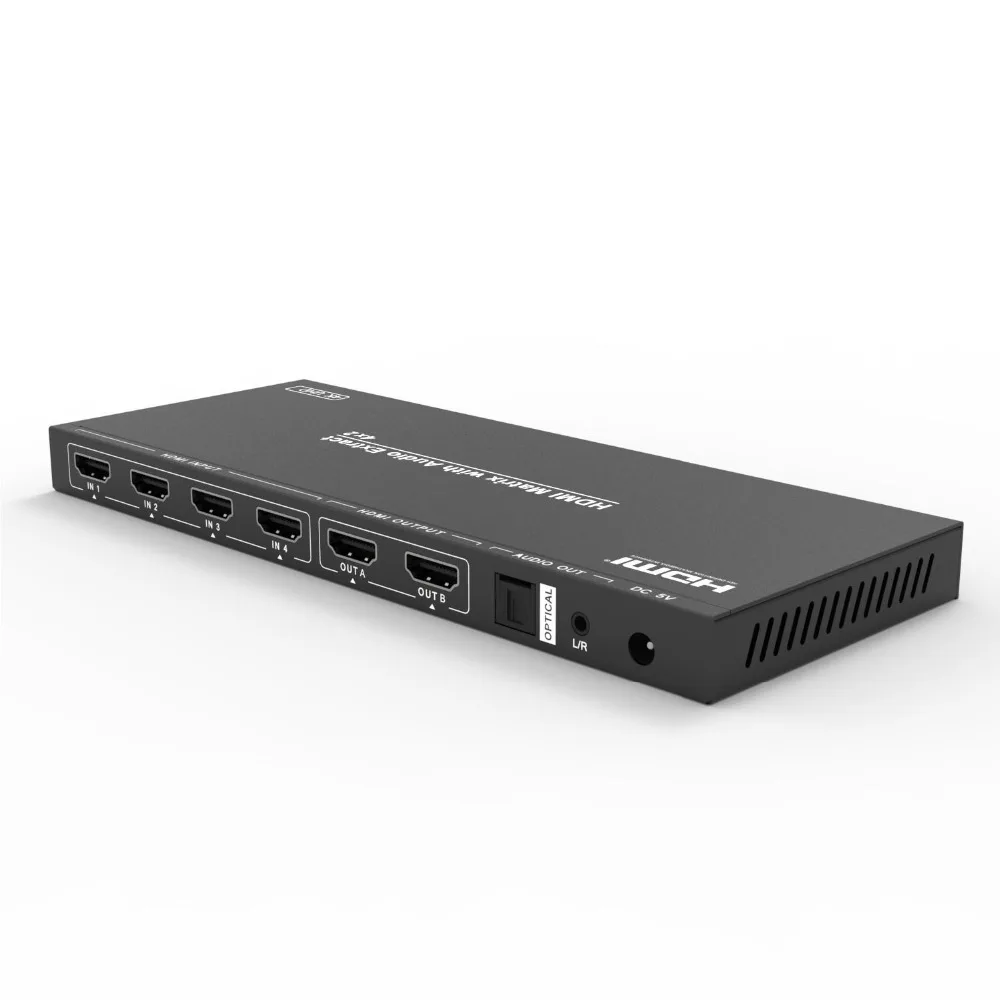 AM-A42A видео коммутатор 4 в 2 выход HDMI матрица с аудио разделения L/R сплиттер KVM черный
