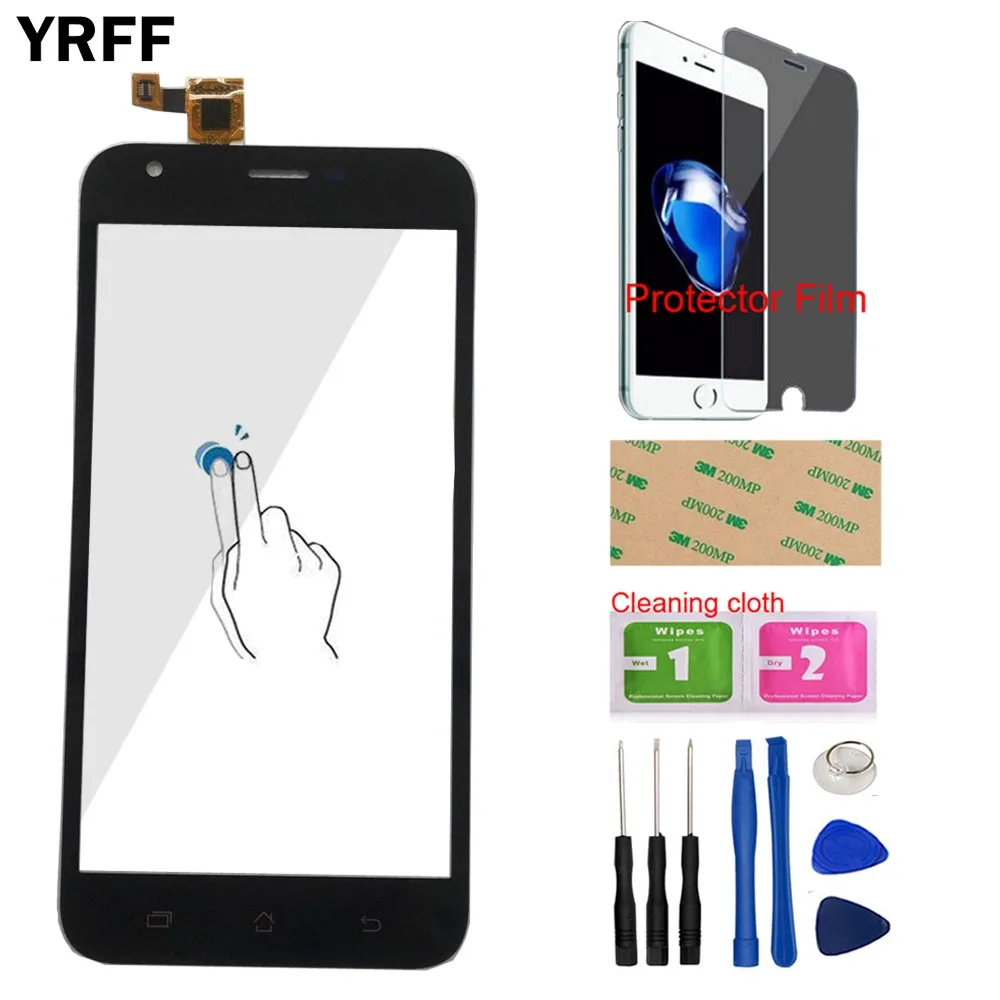 

Мобильный сенсорный экран YRFF, датчик объектива для Ark Benefit S502 Plus, сенсорная панель, дигитайзер, переднее стекло, сенсорный экран + защитная пл...