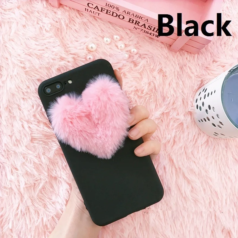 Меховой чехол для телефона с сердечком для huawei P30 P20 P10 P9 Pro Lite, мягкий чехол для P Smart mate 20 P9 Lite Mini Psmart Plus - Цвет: 7