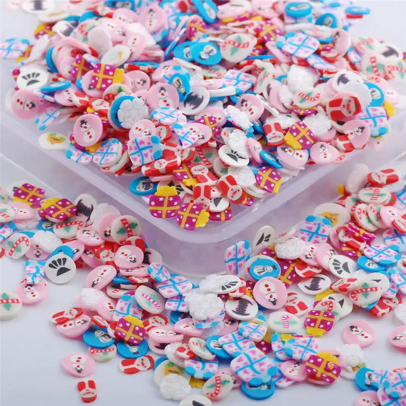 Оптовые цены 10000 шт./пакет ногтей 3d Fimo/фрукты/животное Fower Ломтики Полимерная глина набор гелевых ногтей украшения советы Аксессуары - Цвет: Christmas