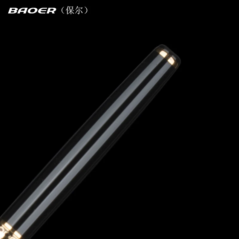 Шариковая ручка Baoer 68 высокого качества черная серебристая с наконечниками 0 5 мм
