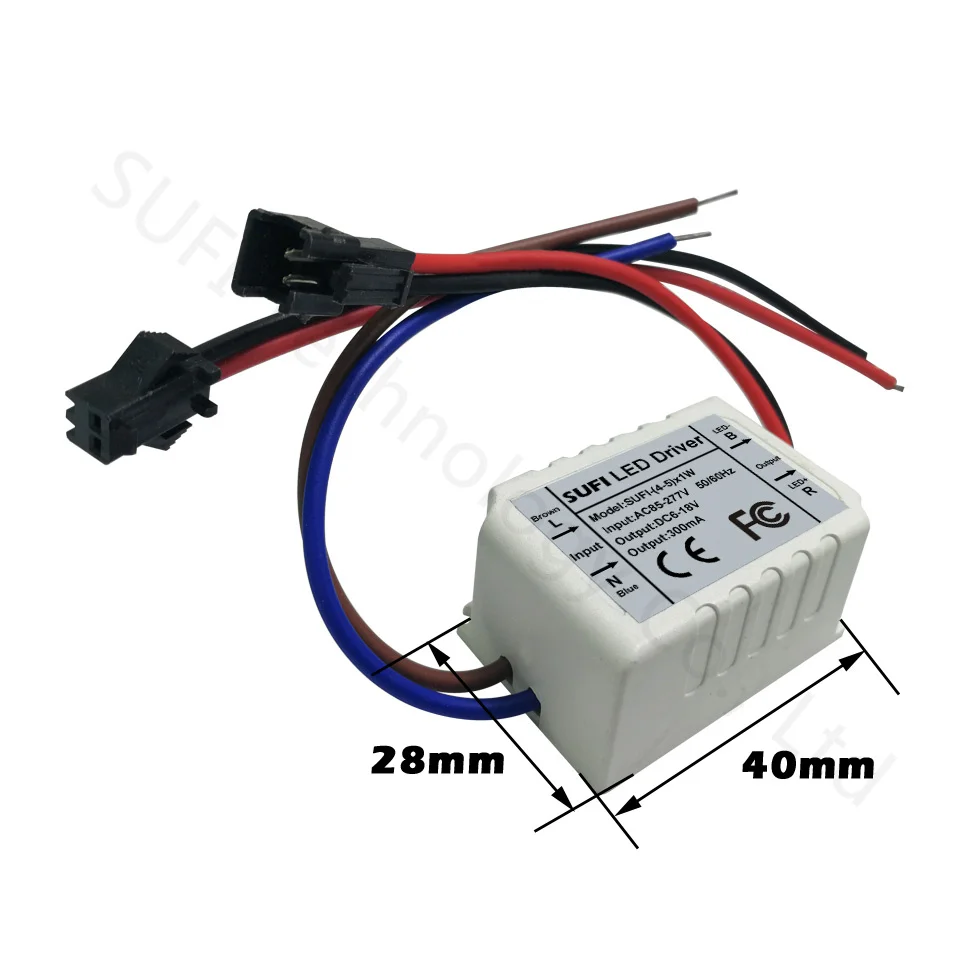 4 5x1W светодиодный драйвер 4W 5W 300mA DC 6 18V пластиковый корпус адаптер Освещение