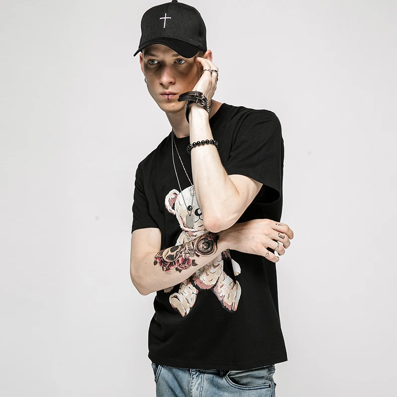 Футболка aelfrec Eden мужская женская с принтом медведя|t shirt|t-shirt mencotton tshirt |