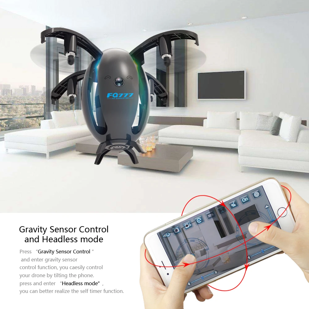 

FQ28 Mini Egg Type WIFI FPV With Flash Of Light HD Camera High Hold Mode Foldable Arm RC Quadcopter RTF VISUO XS809HW FQ777