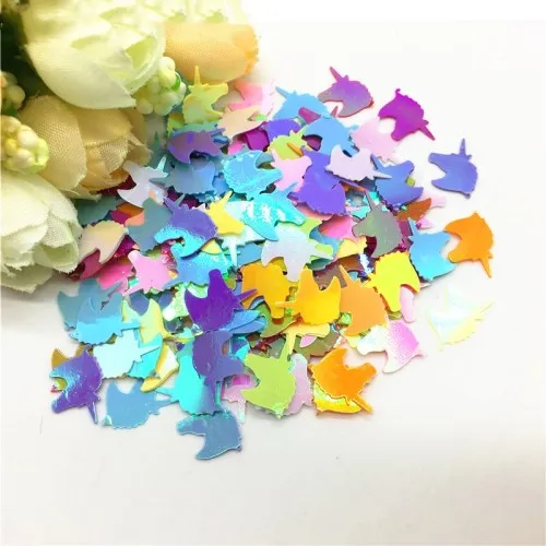 AB mix color Paillettes 8x12mm Unicorn Shape Loose PVC Sequin Paillette Sewing Wedding Crafts Women DIY Garment Kids Scrapbook Accessory 20g - Цвет: AB mix color