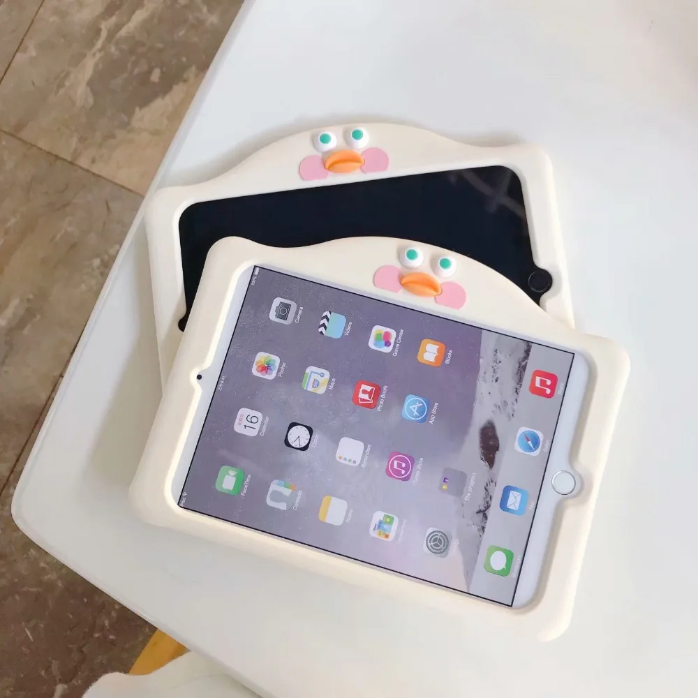 Силиконовый чехол с мультяшной уткой для IPad 9 7 2017 2018 Pro Air 1 2 детский безопасный