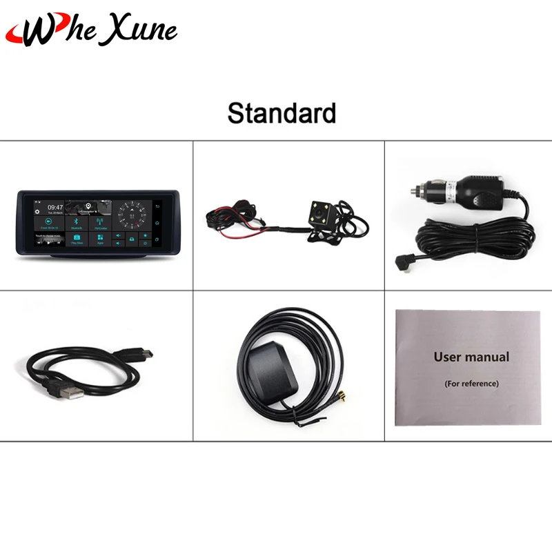 WHEXUNE 3G Android 6 86 Автомобильный dvr 5 0 дюймов Dash Cam gps навигация двойной объектив камера