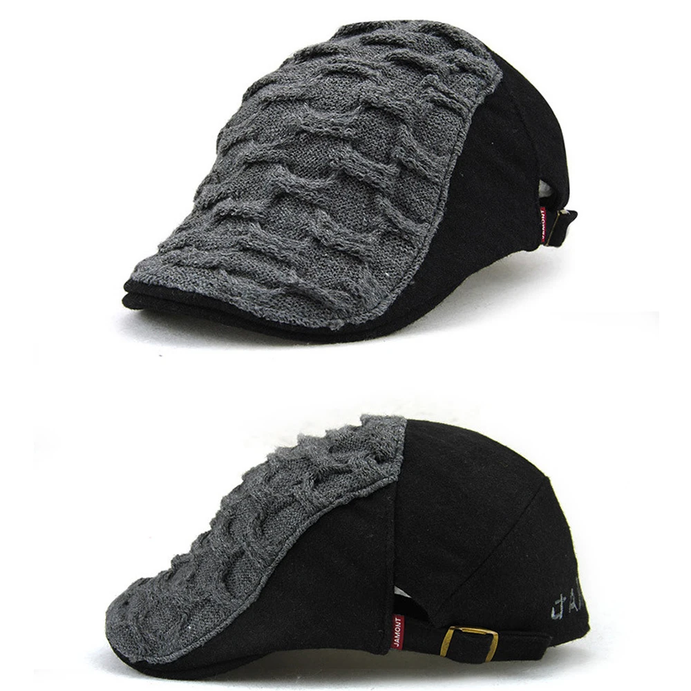 Men Women Woven Knitted Wool Newsboy Ivy Caps Winter Warm Vintage Beret Hats British Gentleman Boina Duckbill Peaked Cap |