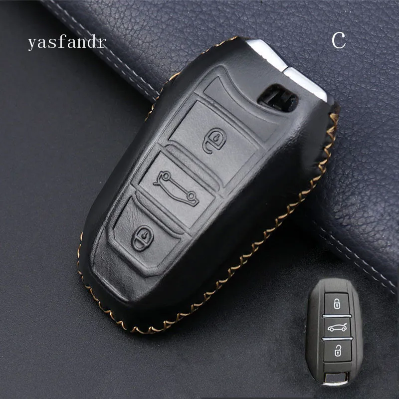 YSB150-C3 Автомобильный ключ чехол Чехлы брелки для Citroen C4 кактус C5 C3 C4L peugeot 508 2008 3008 408 держатель оболочки 3 кнопки - Название цвета: YSB150-C3