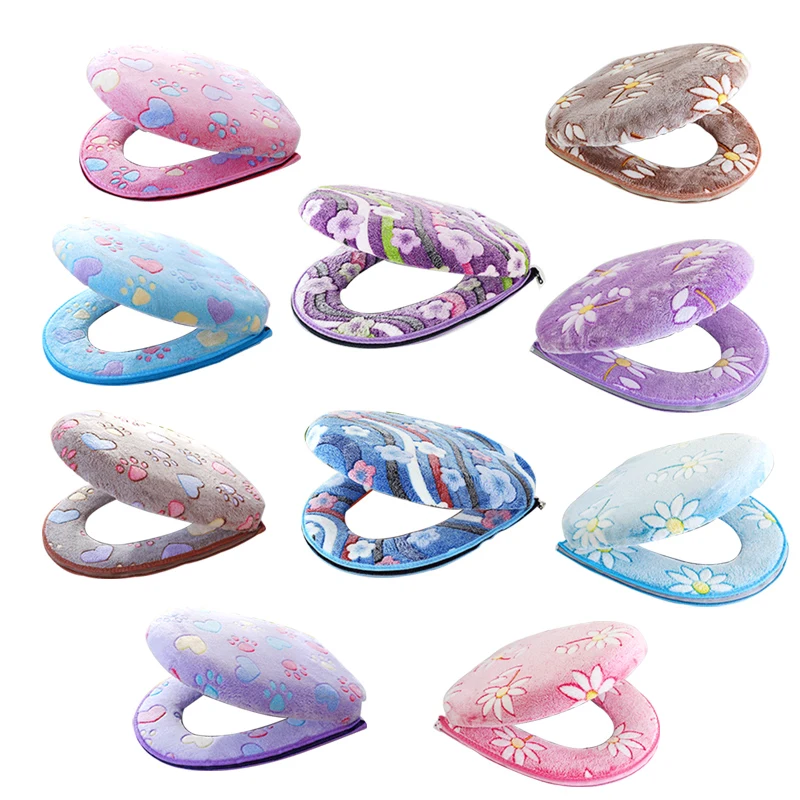 Роскошный чехол для унитаза из плотного бархата кораллового цвета мягкий теплый