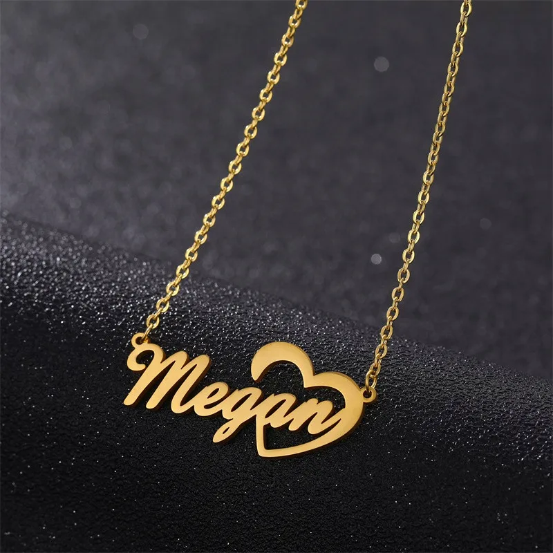 Именное ожерелье золотого цвета из нержавеющей стали персонализированные