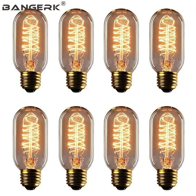 8 pcs Ретро Edison led светильник лампочка T45 110V 220V 40W E27 база античная лампа-бомбилья Винтаж Декор лампы накаливания для дома светильник Инж - Цвет: 8 pcs